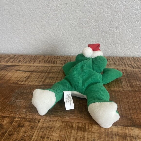 Frog Santa Hat Christmas Holiday Plush Stuffed Animal Big Eyes Green Panda Toy - Picture 3 of 7